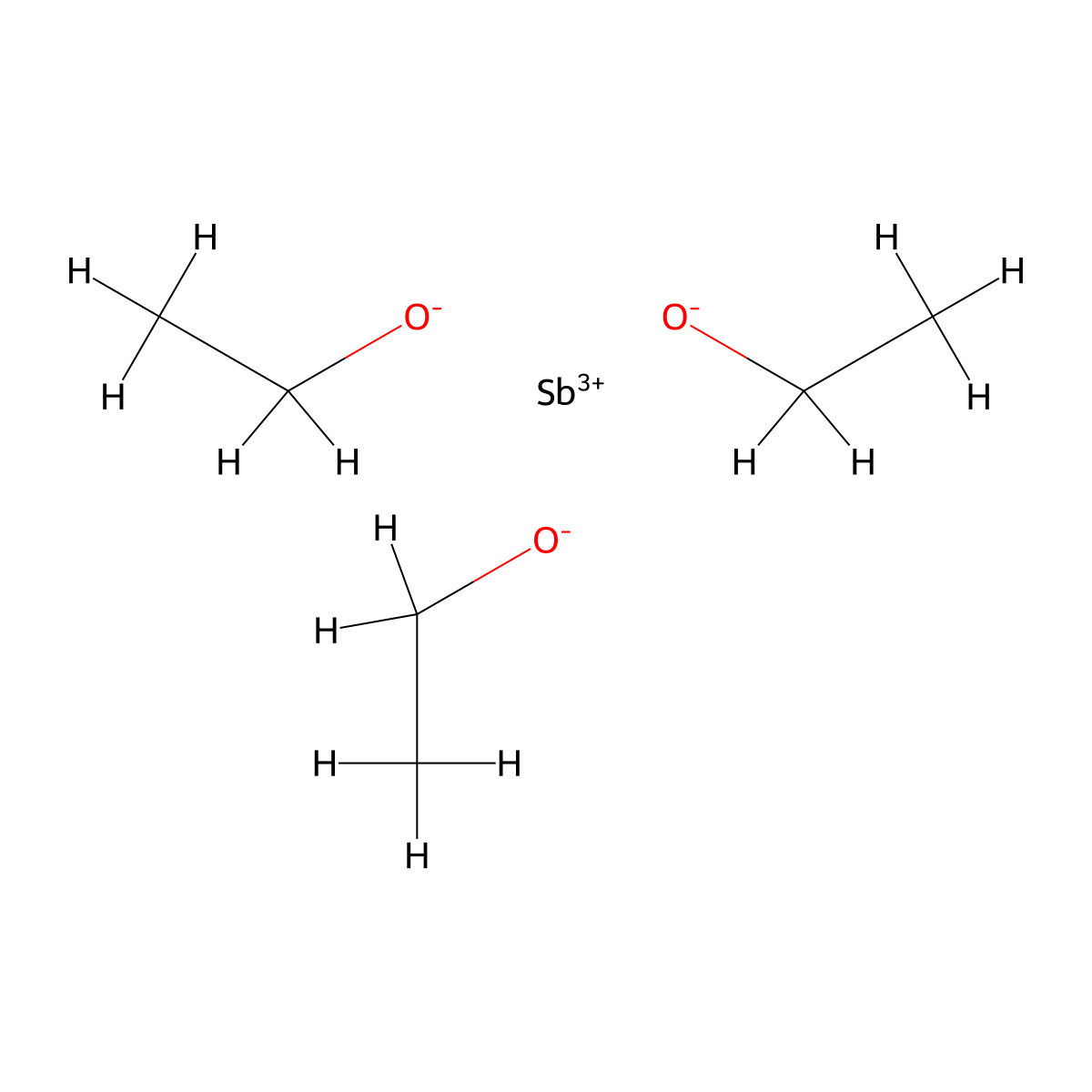 Antimony triethoxide molecular structure, CAS 10433-06-4