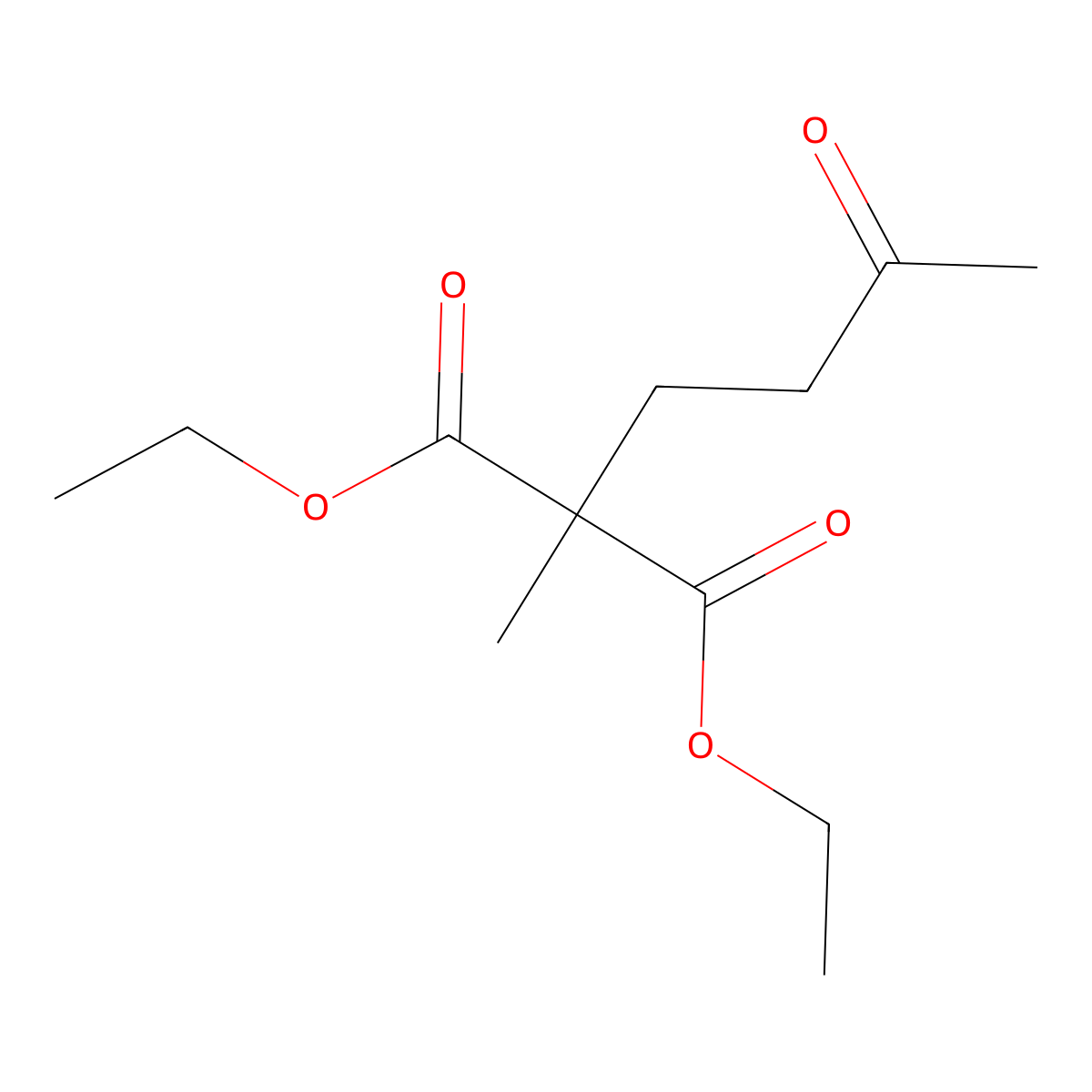 Diethyl methyl(3-oxobutyl)propanedioate molecular structure, CAS 10433-88-2