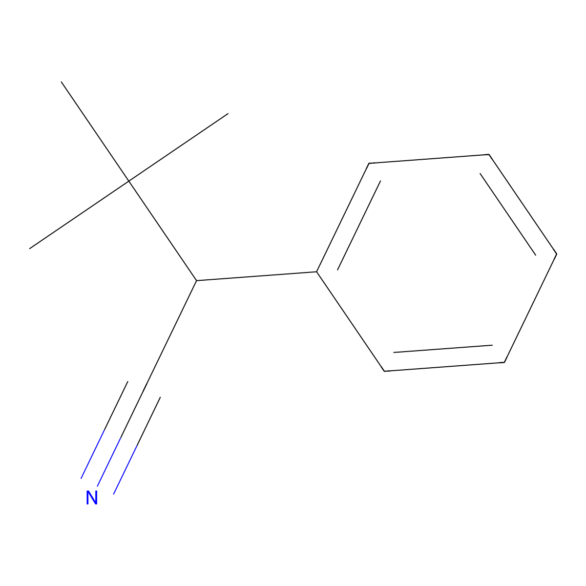 3,3-Dimethyl-2-phenylbutanenitrile molecular structure, CAS 104330-13-4