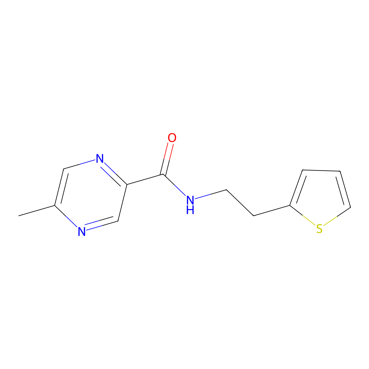 5-methyl-N-[2-(thiophen-2-yl)ethyl]pyrazine-2-carboxamide molecular structure, CAS 1043301-81-0