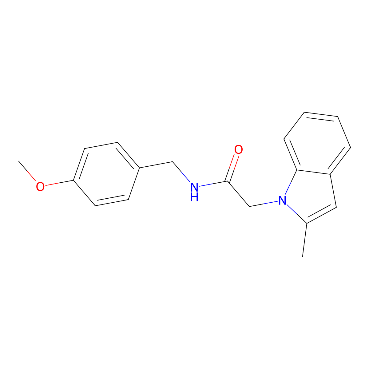 N-(4-methoxybenzyl)-2-(2-methyl-1H-indol-1-yl)acetamide molecular structure, CAS 1043303-18-9