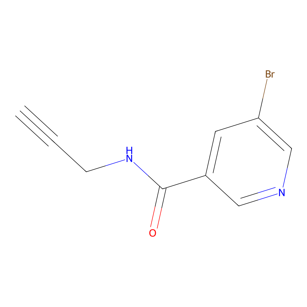 5-bromo-N-(prop-2-yn-1-yl)nicotinamide molecular structure, CAS 1043311-83-6