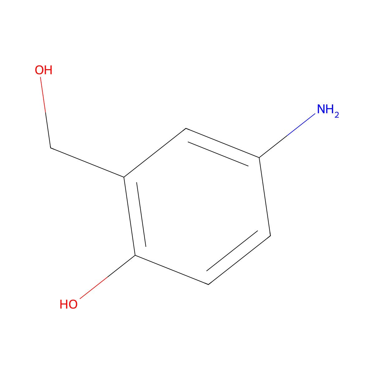 4-Amino-2-(hydroxymethyl)phenol molecular structure, CAS 104333-09-7