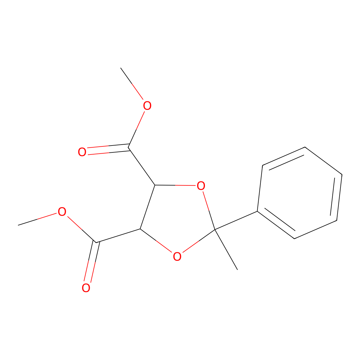 Dimethyl (4R,5R)-2-Methyl-2-phenyl-1,3-dioxolane-4,5-dicarboxylate molecular structure, CAS 104333-83-7