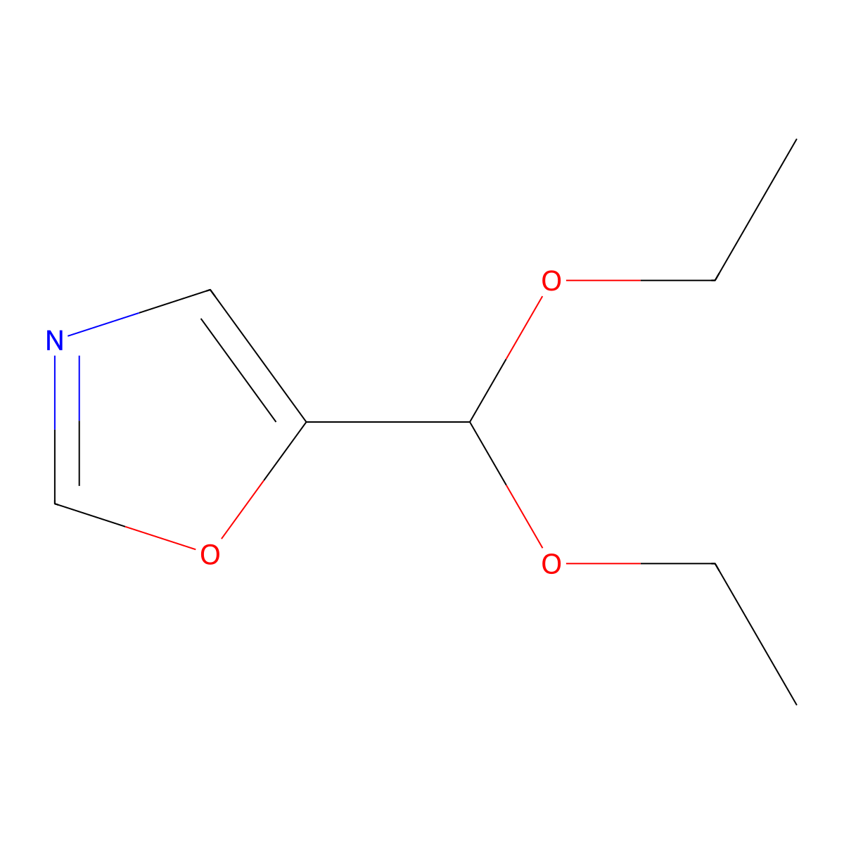 Oxazole, 5-(diethoxymethyl)- molecular structure, CAS 104336-01-8