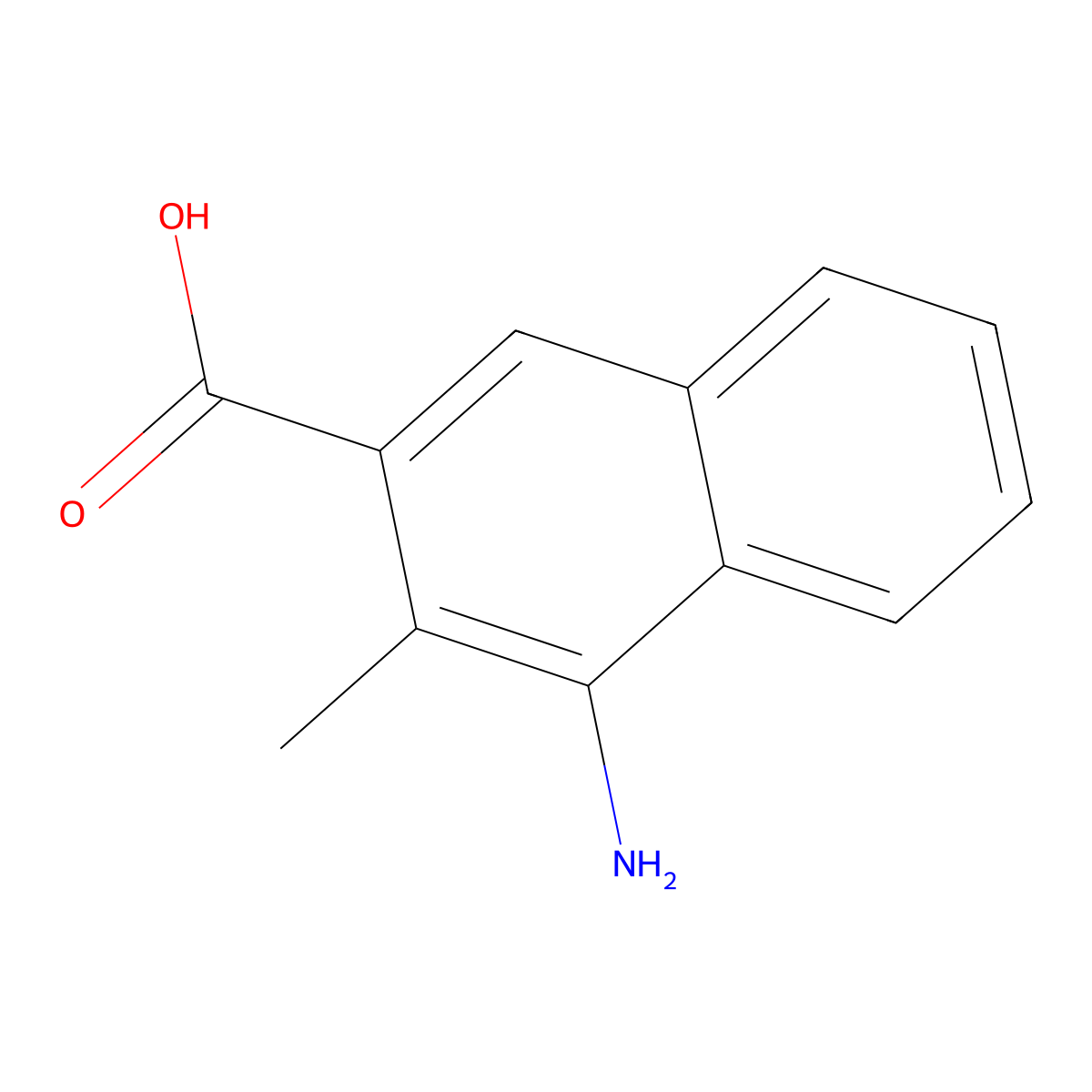 4-Amino-3-methylnaphthalene-2-carboxylic acid molecular structure, CAS 104338-57-0