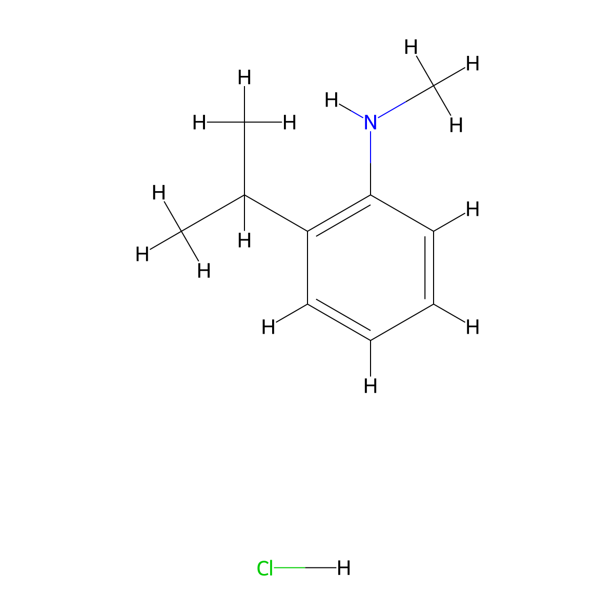 2-Isopropyl-N-methylaniline hydrochloride molecular structure, CAS 104338-66-1