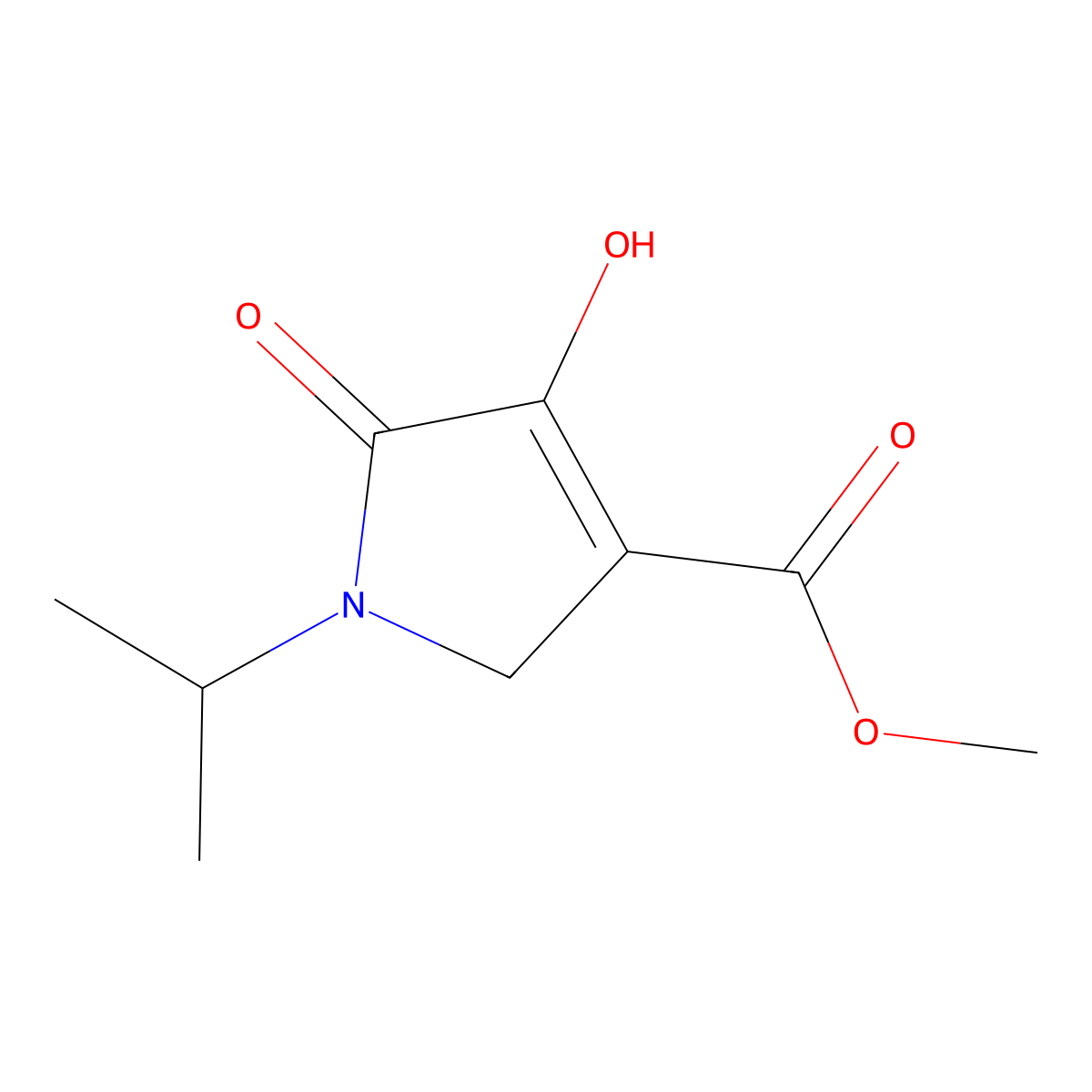 methyl 4-hydroxy-1-isopropyl-5-oxo-2,5-dihydro-1H-pyrrole-3-carboxylate molecular structure, CAS 1043381-58-3