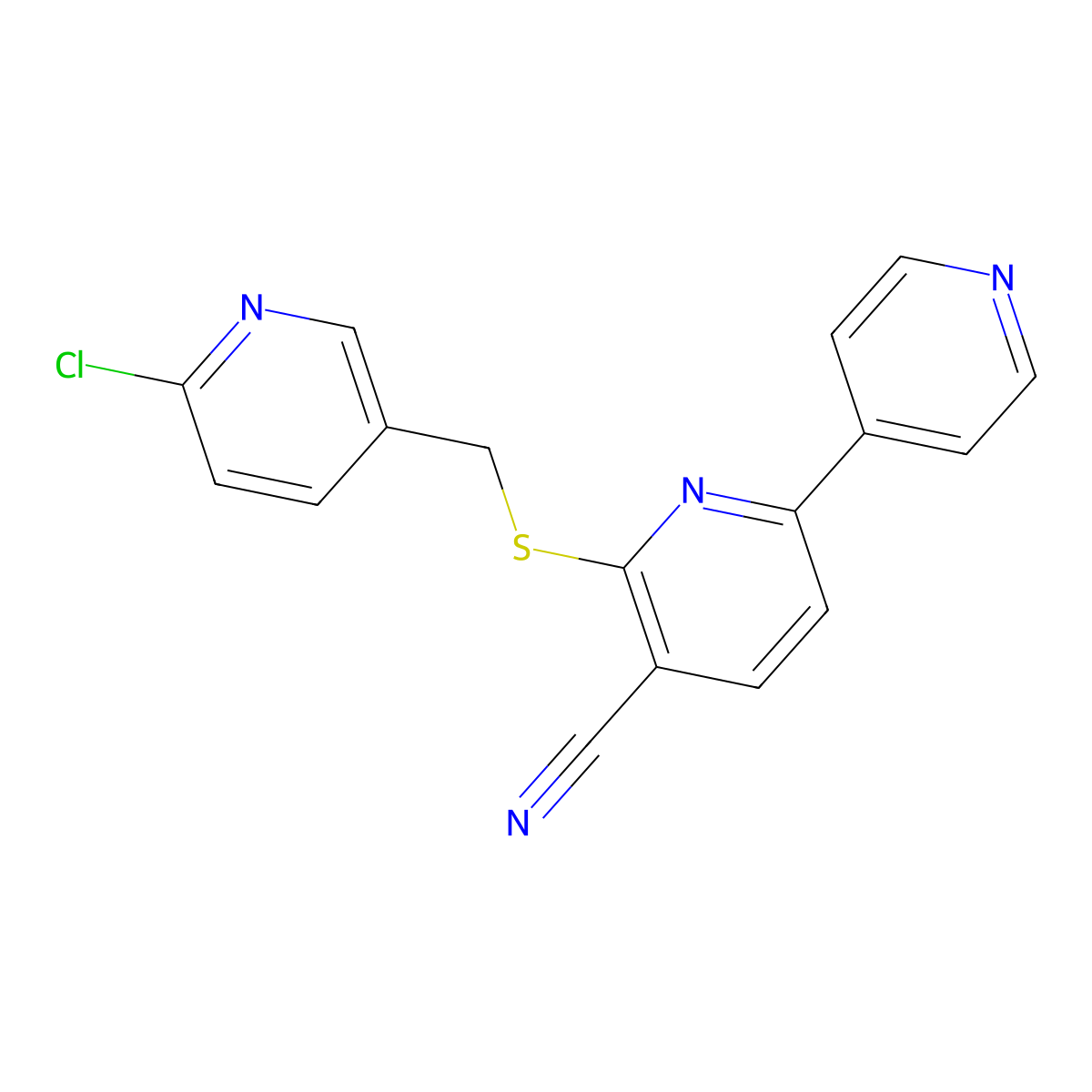 6-{[(6-Chloropyridin-3-yl)methyl]sulfanyl}-2,4'-bipyridine-5-carbonitrile molecular structure, CAS 1043382-26-8
