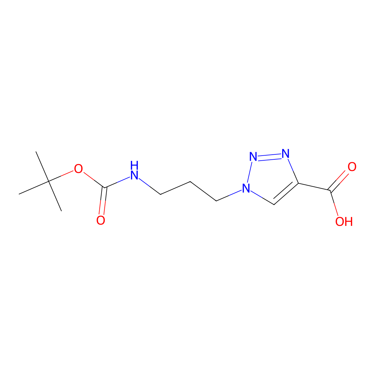 1-(3-{[(tert-butoxy)carbonyl]amino}propyl)-1H-1,2,3-triazole-4-carboxylic acid molecular structure, CAS 1043384-66-2