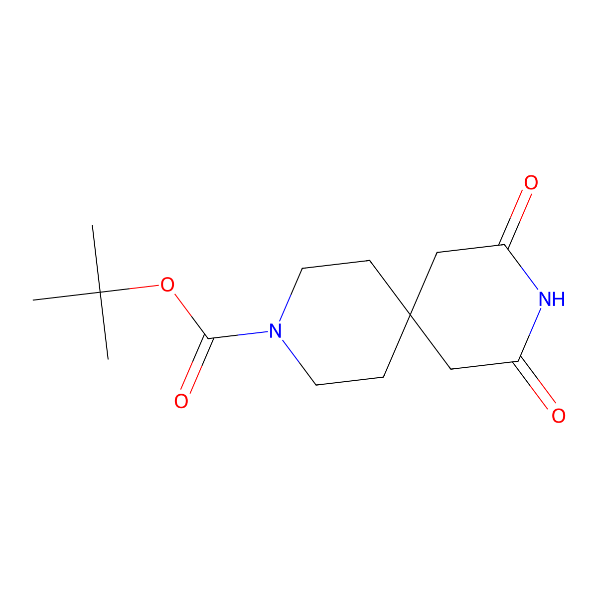 Tert-butyl 8,10-dioxo-3,9-diazaspiro[5.5]undecane-3-carboxylate molecular structure, CAS 1043384-94-6