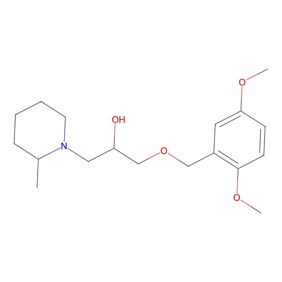 alpha-[[(2,5-Dimethoxyphenyl)methoxy]methyl]-2-methyl-1-piperidineethanol molecular structure, CAS 1043390-27-7