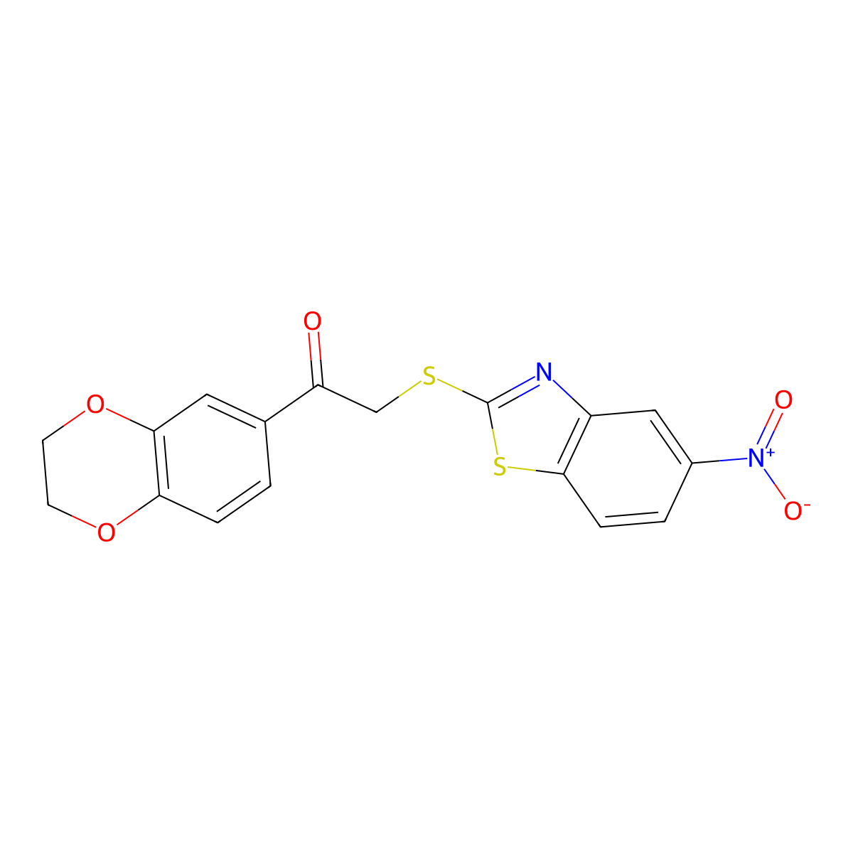 1-(2,3-Dihydro-1,4-benzodioxin-6-yl)-2-[(5-nitro-1,3-benzothiazol-2-yl)sulfanyl]ethan-1-one molecular structure, CAS 1043390-34-6