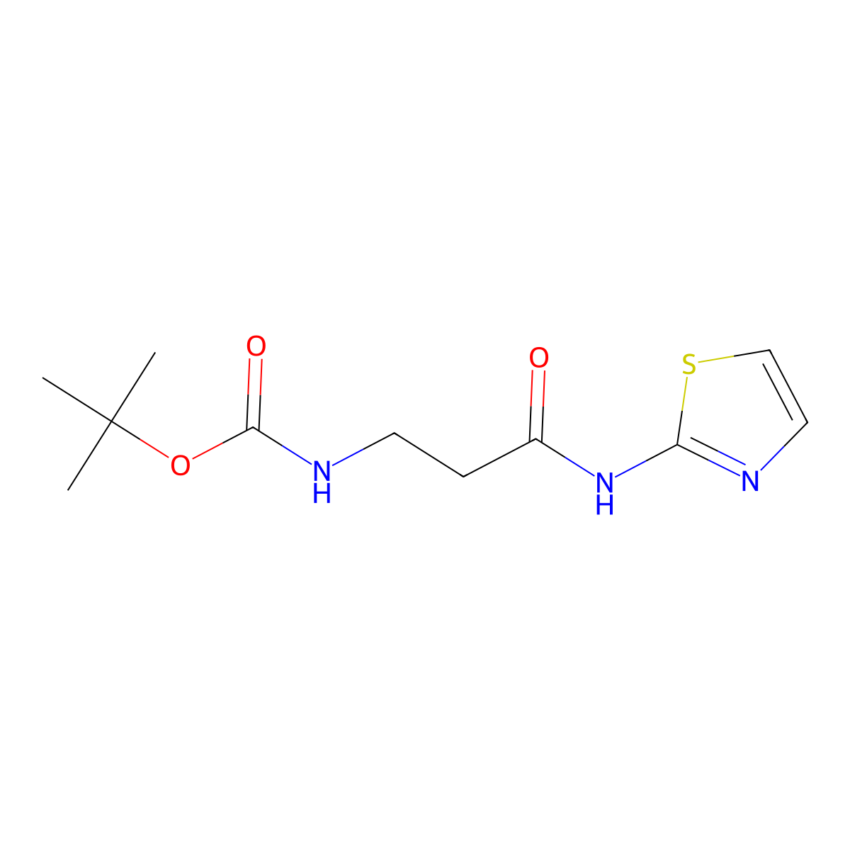 [2-(Thiazol-2-ylcarbamoyl)-ethyl]-carbamic acid tert-butyl ester molecular structure, CAS 1043390-61-9