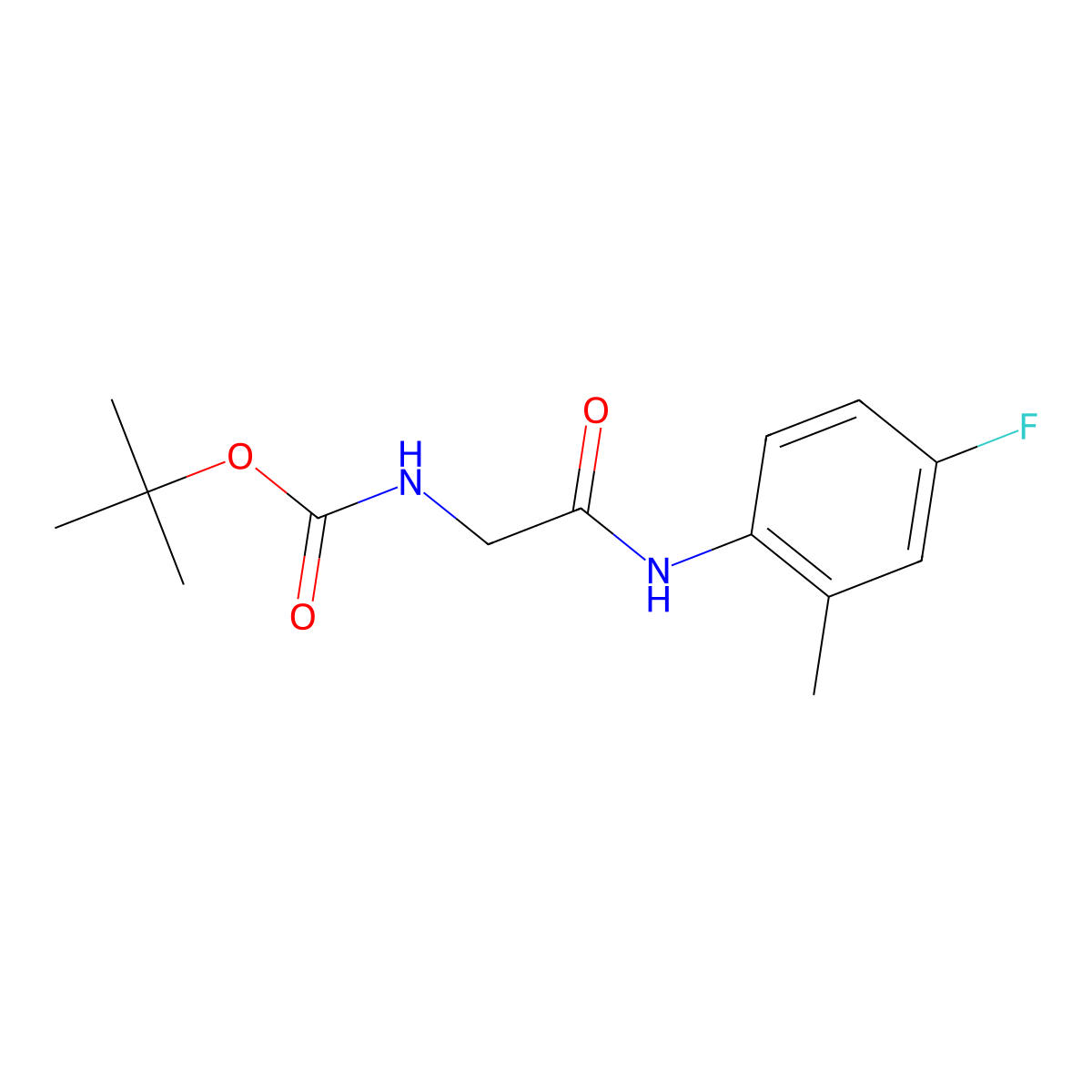 [(4-Fluoro-2-methyl-phenylcarbamoyl)-methyl]-carbamic acid tert-butyl ester molecular structure, CAS 1043391-02-1
