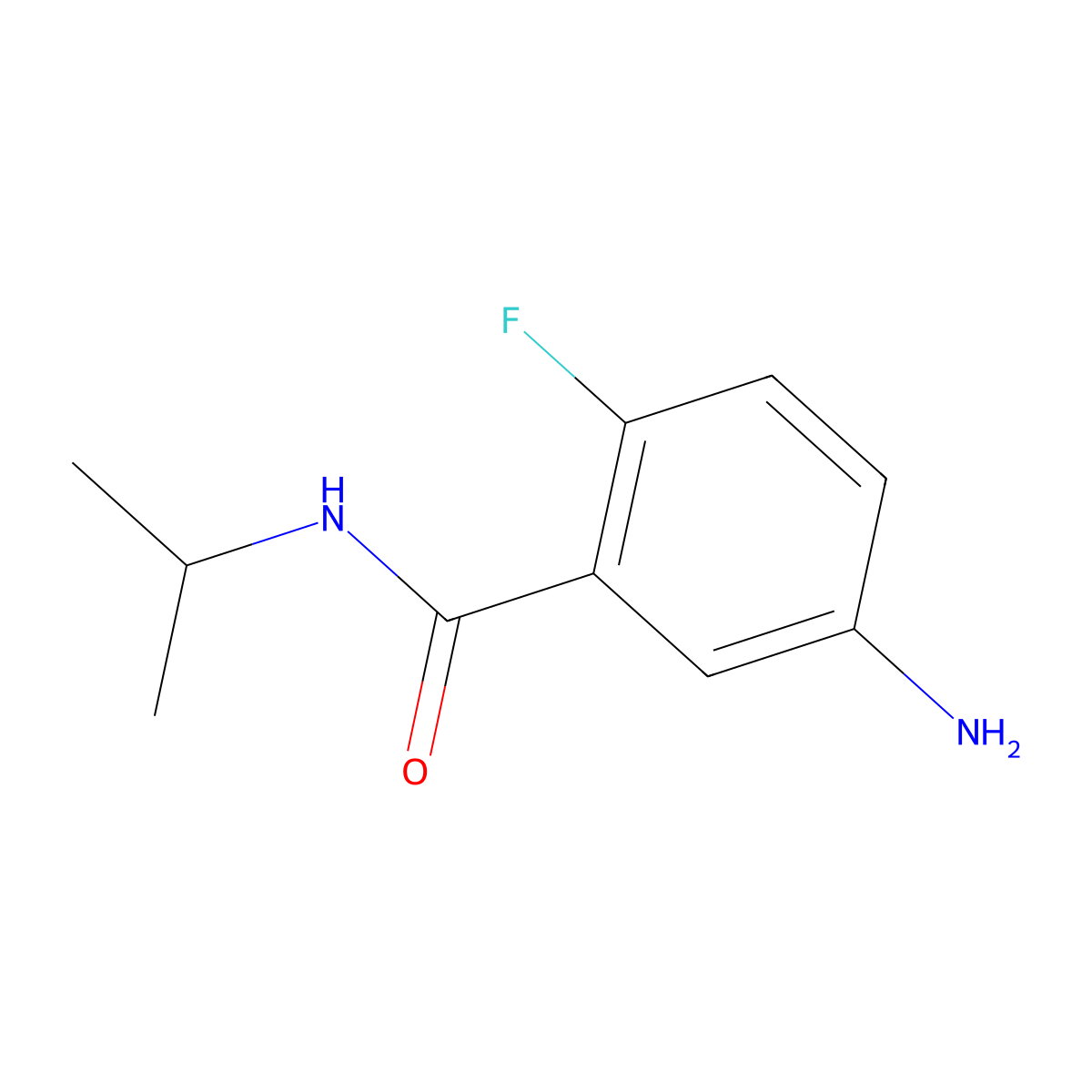 5-amino-2-fluoro-N-isopropylbenzamide molecular structure, CAS 1043391-04-3