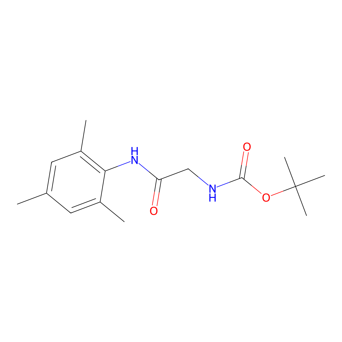 [(2,4,6-Trimethyl-phenylcarbamoyl)-methyl]-carbamic acid tert-butyl ester molecular structure, CAS 1043391-05-4