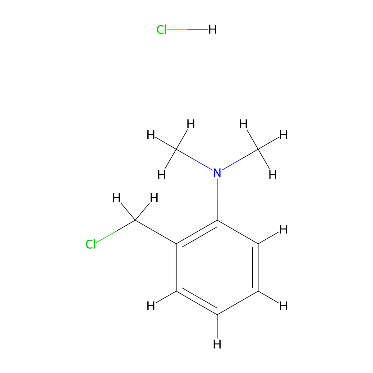 2-(chloromethyl)-N,N-dimethylaniline hydrochloride molecular structure, CAS 104340-39-8