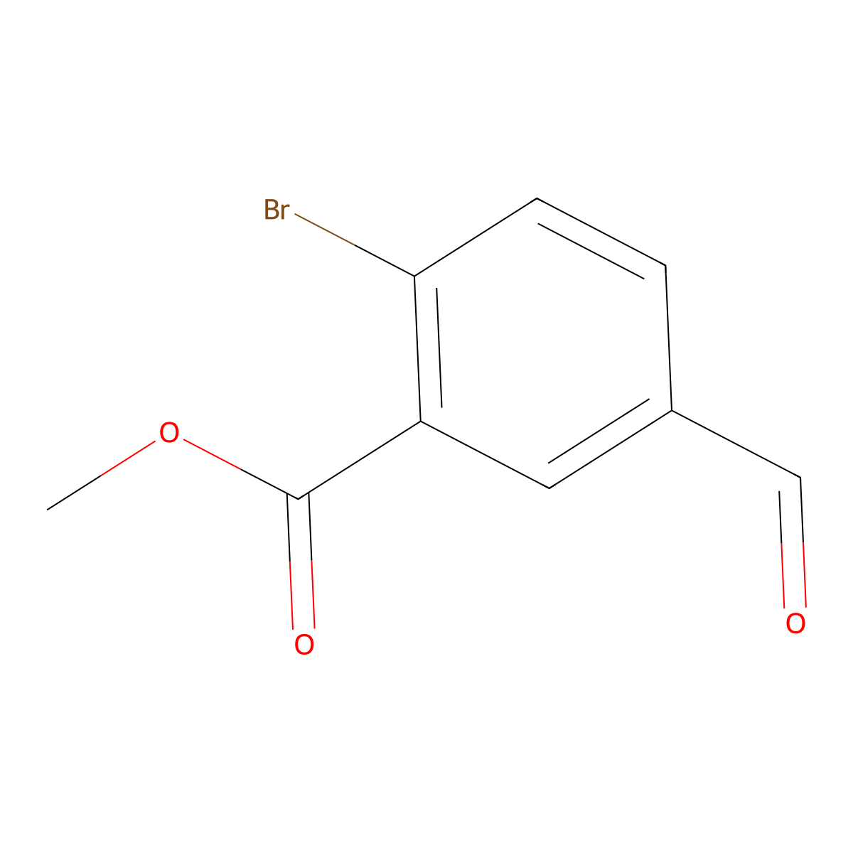 Methyl 2-bromo-5-formylbenzoate molecular structure, CAS 1043418-95-6