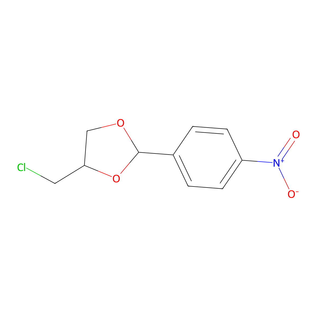 4-(Chloromethyl)-2-(4-nitrophenyl)-1,3-dioxolane molecular structure, CAS 104344-25-4