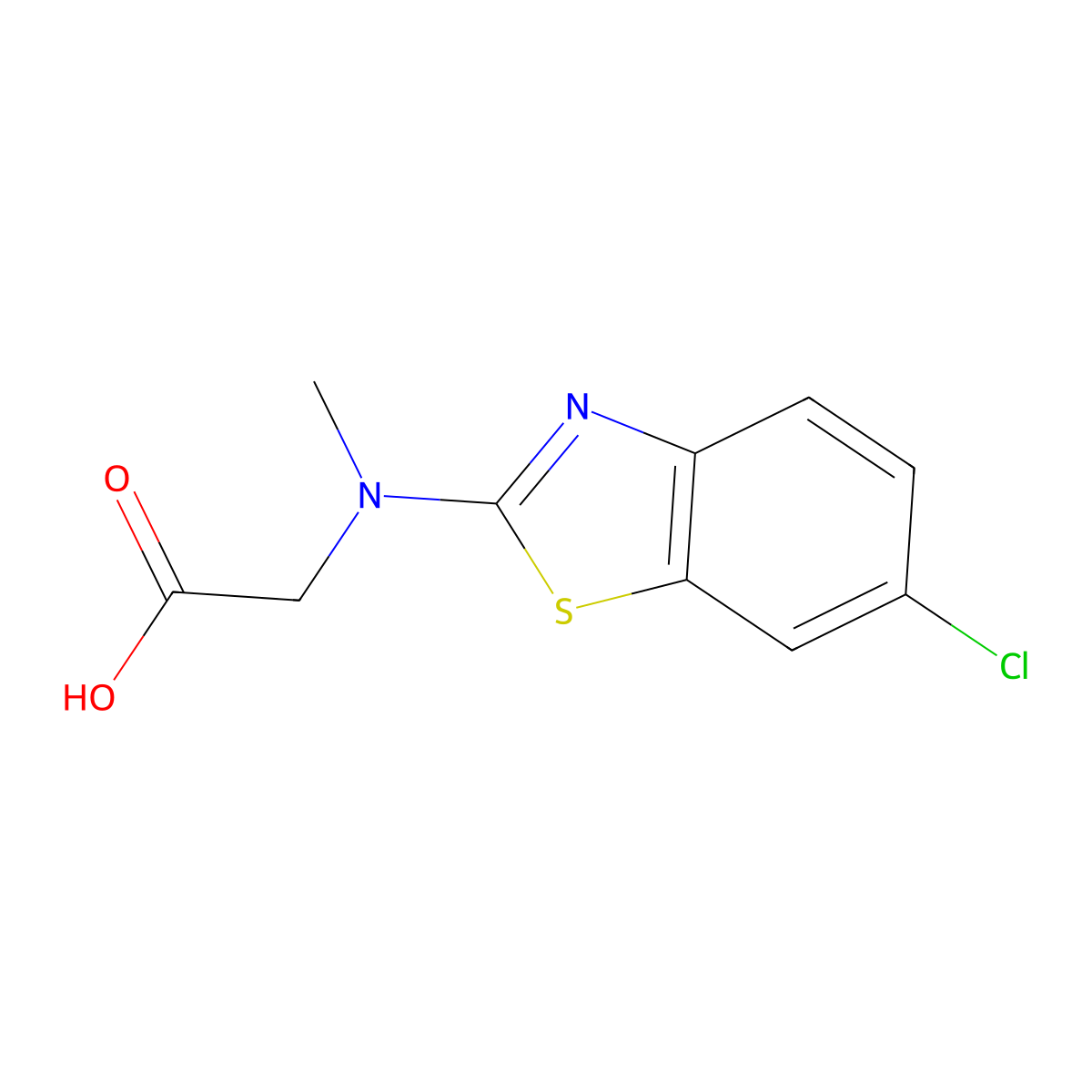 N-(6-chloro-1,3-benzothiazol-2-yl)-N-methylglycine molecular structure, CAS 104344-50-5