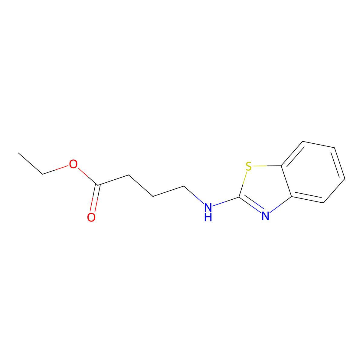 Ethyl 4-[(1,3-benzothiazol-2-yl)amino]butanoate molecular structure, CAS 104344-79-8