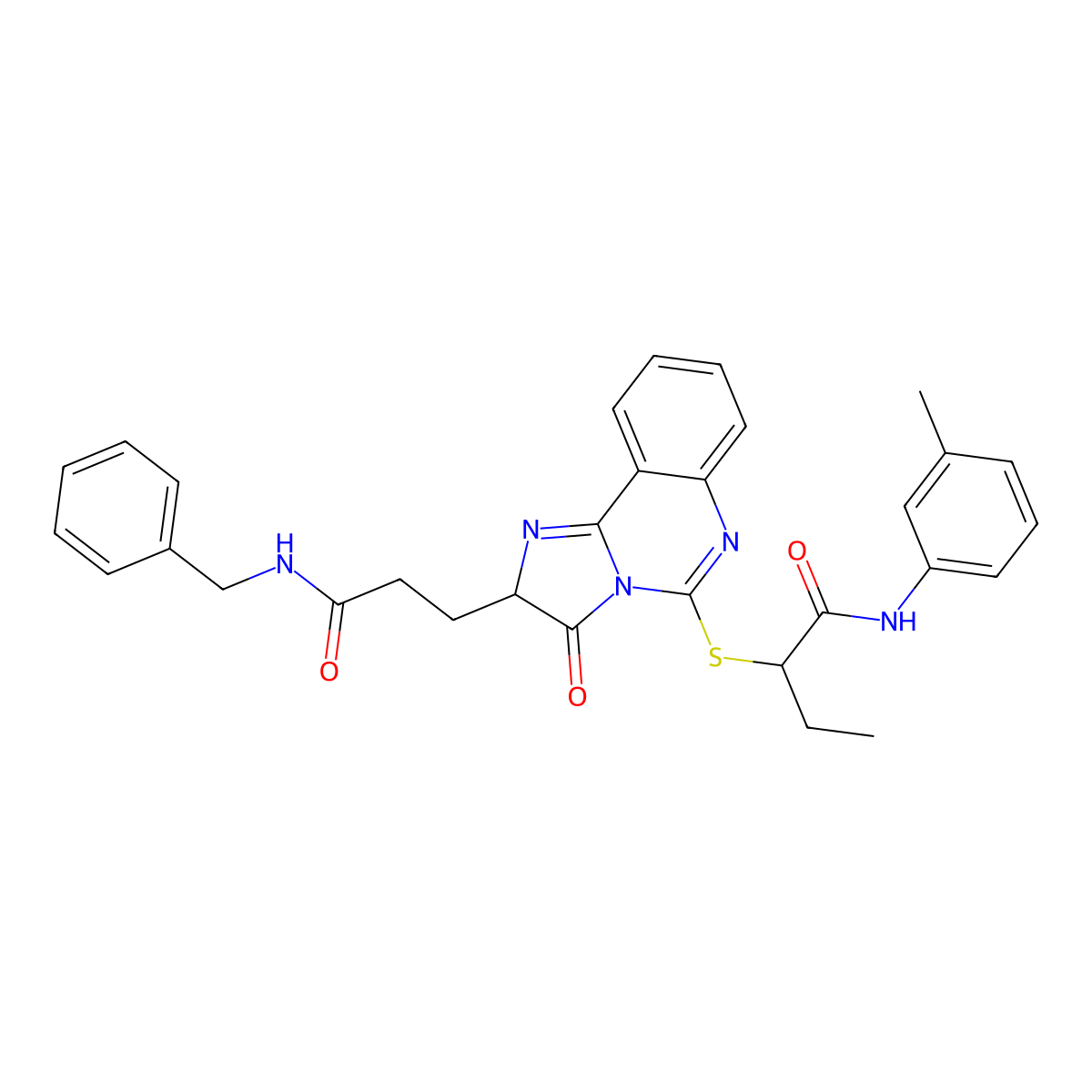 2-({2-[2-(benzylcarbamoyl)ethyl]-3-oxo-2H,3H-imidazo[1,2-c]quinazolin-5-yl}sulfanyl)-N-(3-methylphenyl)butanamide molecular structure, CAS 1043453-40-2