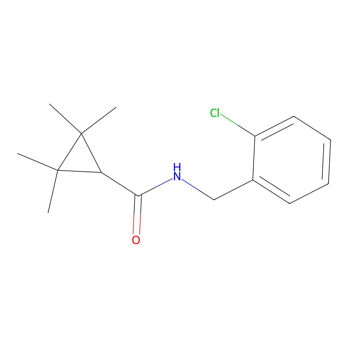 N-[(2-chlorophenyl)methyl]-2,2,3,3-tetramethylcyclopropane-1-carboxamide molecular structure, CAS 1043455-57-7