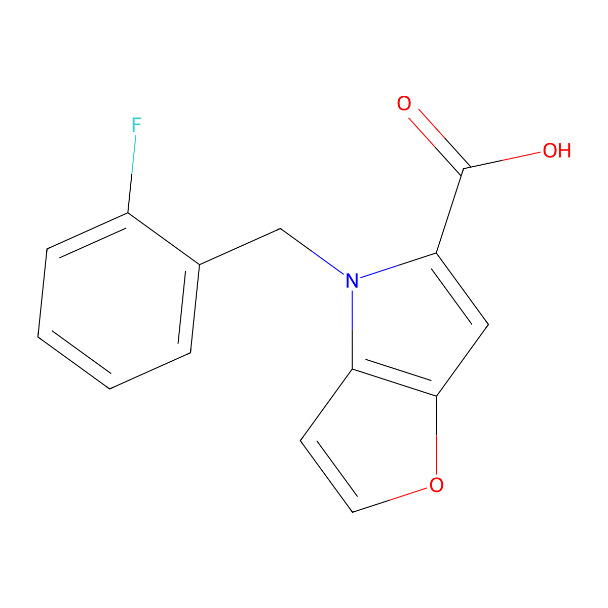 4-[(2-Fluorophenyl)methyl]furano[3,2-b]pyrrole-5-carboxylic acid molecular structure, CAS 1043465-80-0