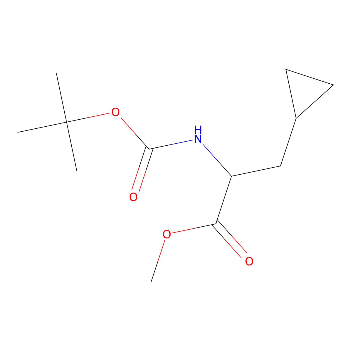 Boc-L-cyclopropyl-ala-oh methyl ester molecular structure, CAS 104347-84-4