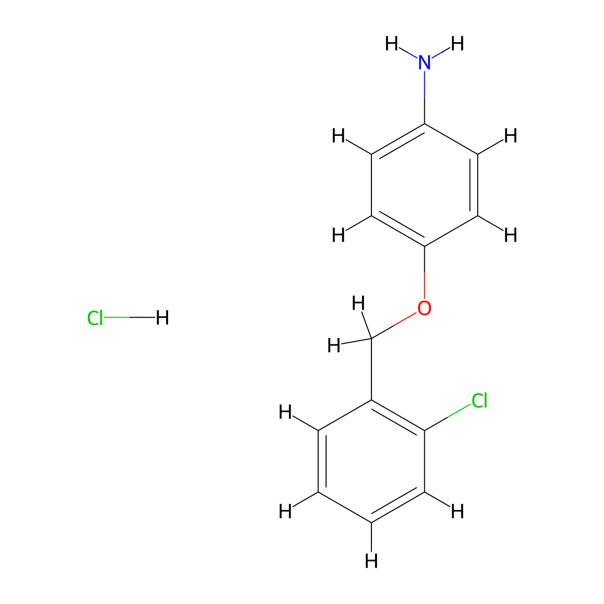 4-((2-Chlorophenyl)methoxy)aniline hydrochloride molecular structure, CAS 1043471-44-8