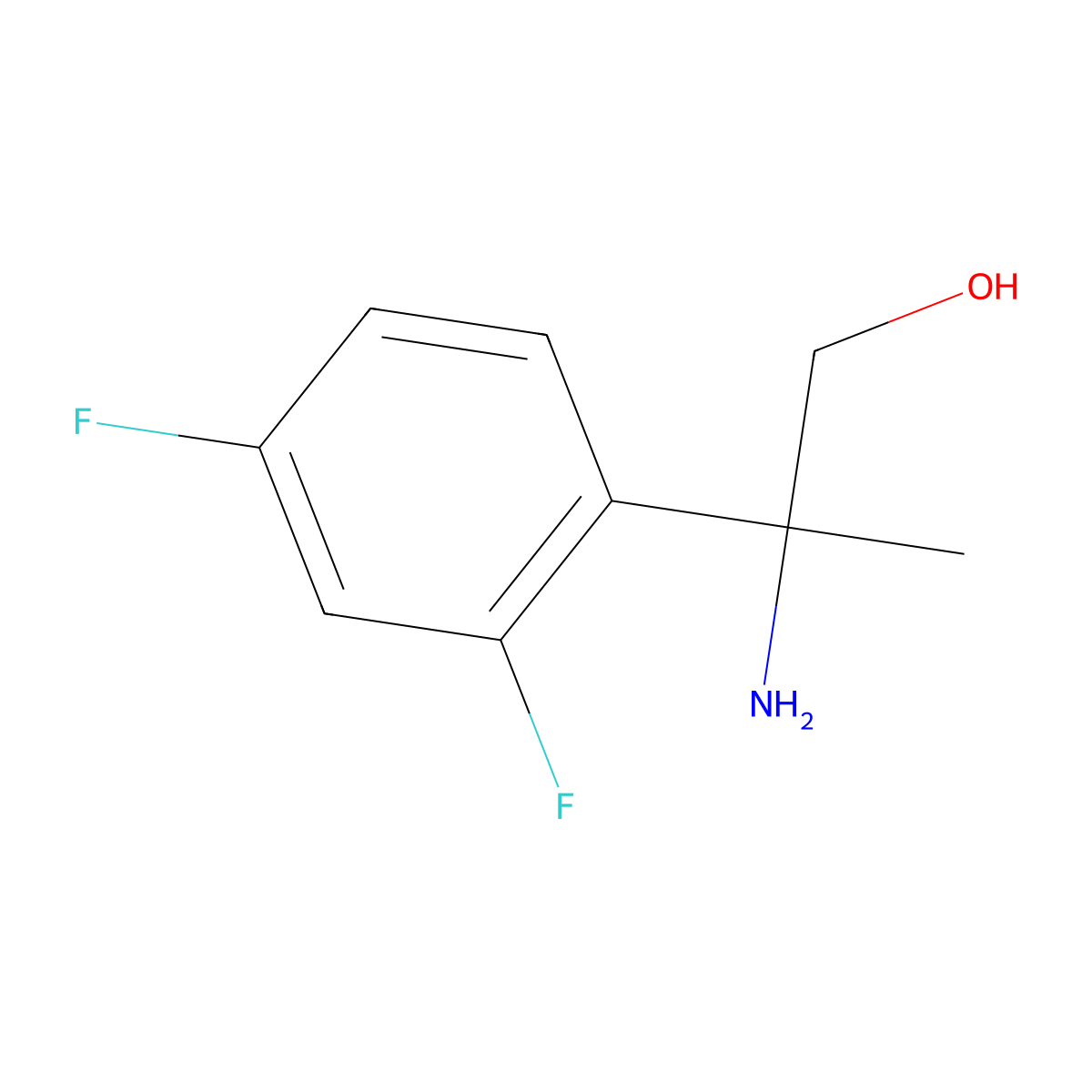 2-Amino-2-(2,4-difluorophenyl)propan-1-ol molecular structure, CAS 1043499-66-6