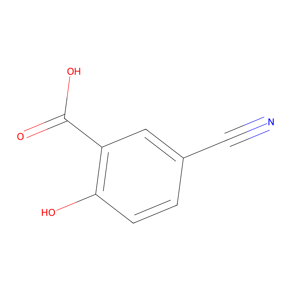 5-Cyano-2-hydroxybenzoic acid molecular structure, CAS 10435-57-1