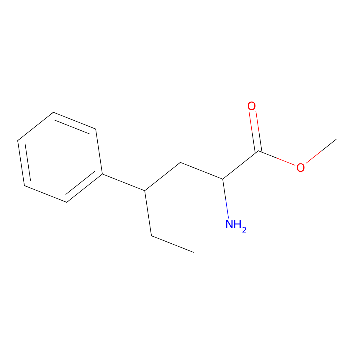 (2S,4S)-Methyl 2-amino-4-phenylhexanoate molecular structure, CAS 1043500-17-9