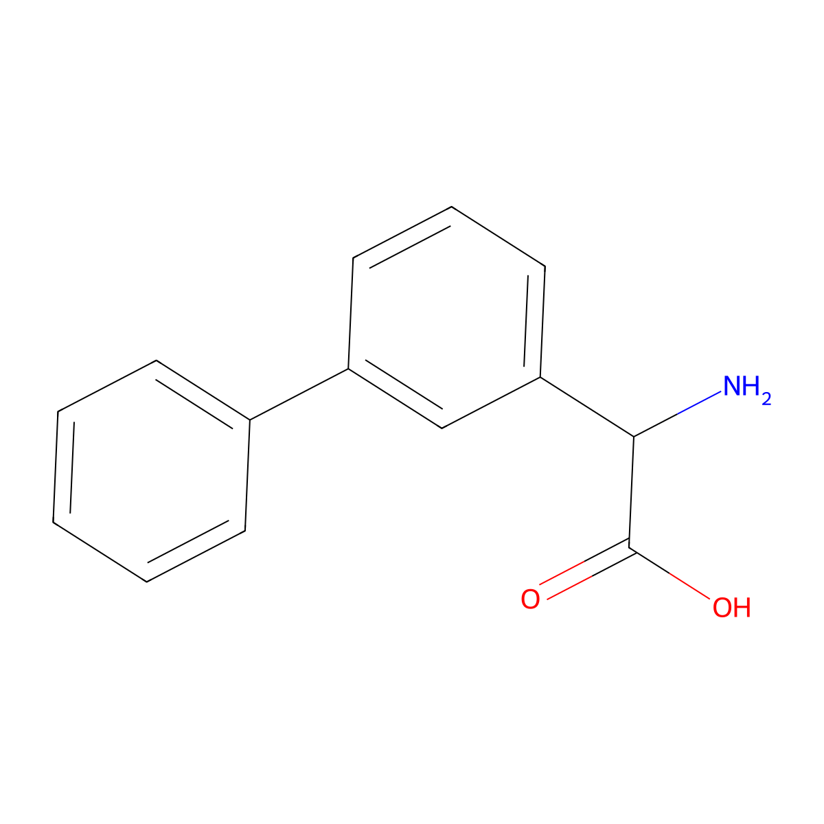 2-Amino-2-(3-phenylphenyl)acetic acid molecular structure, CAS 1043500-37-3