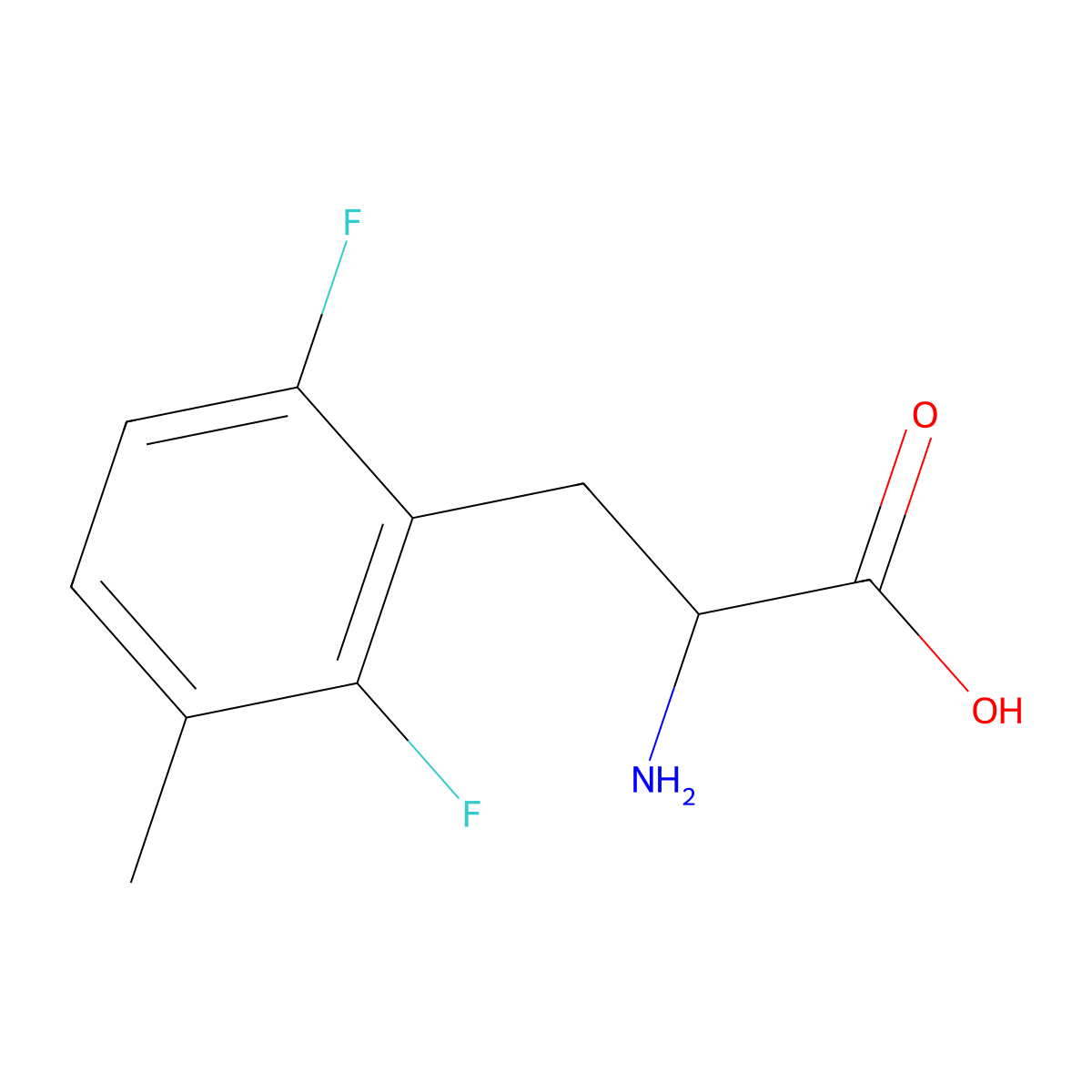 2-Amino-3-(2,6-difluoro-3-methylphenyl)propanoic acid molecular structure, CAS 1043500-56-6