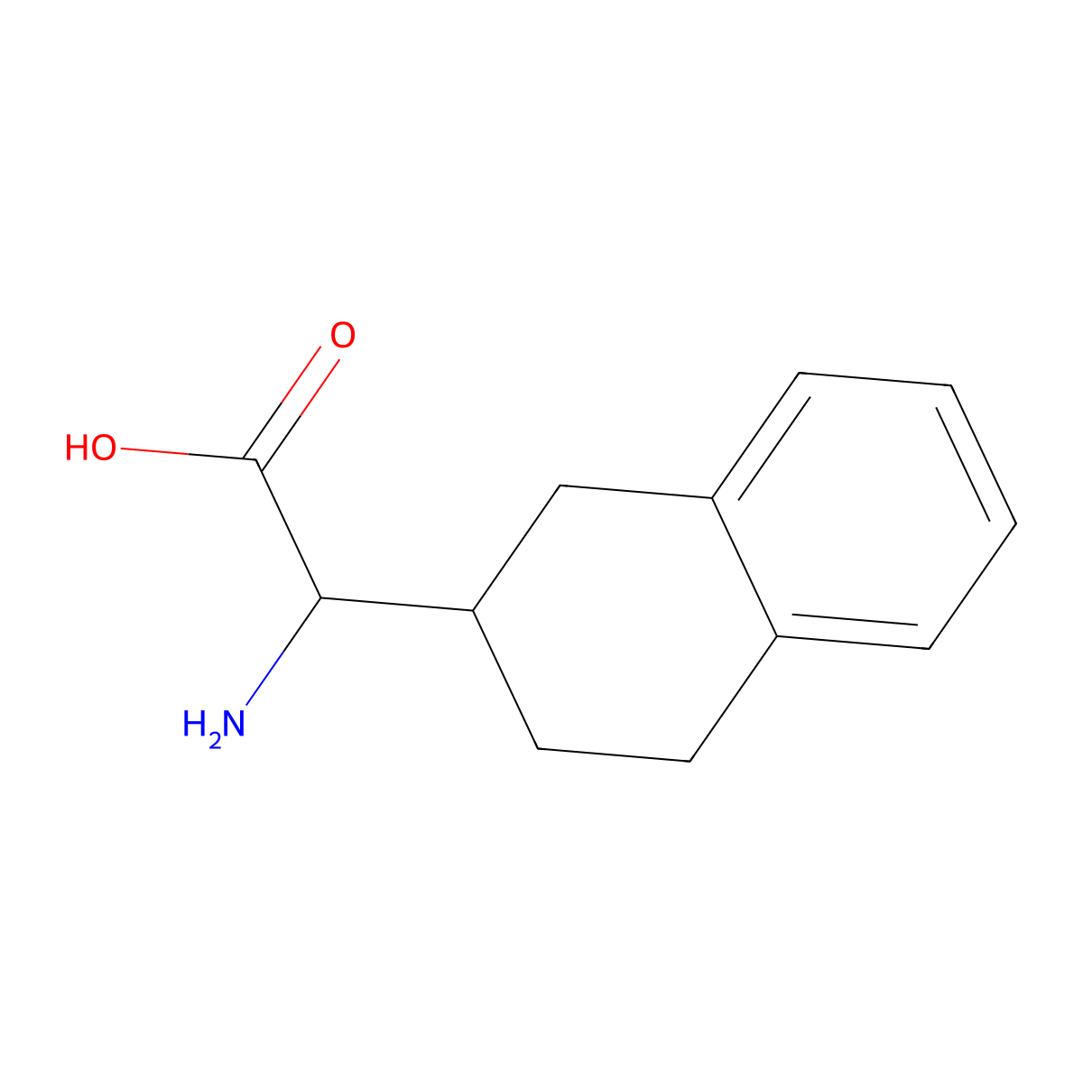 2-Amino-2-(1,2,3,4-tetrahydronaphthalen-2-yl)acetic acid molecular structure, CAS 1043500-62-4