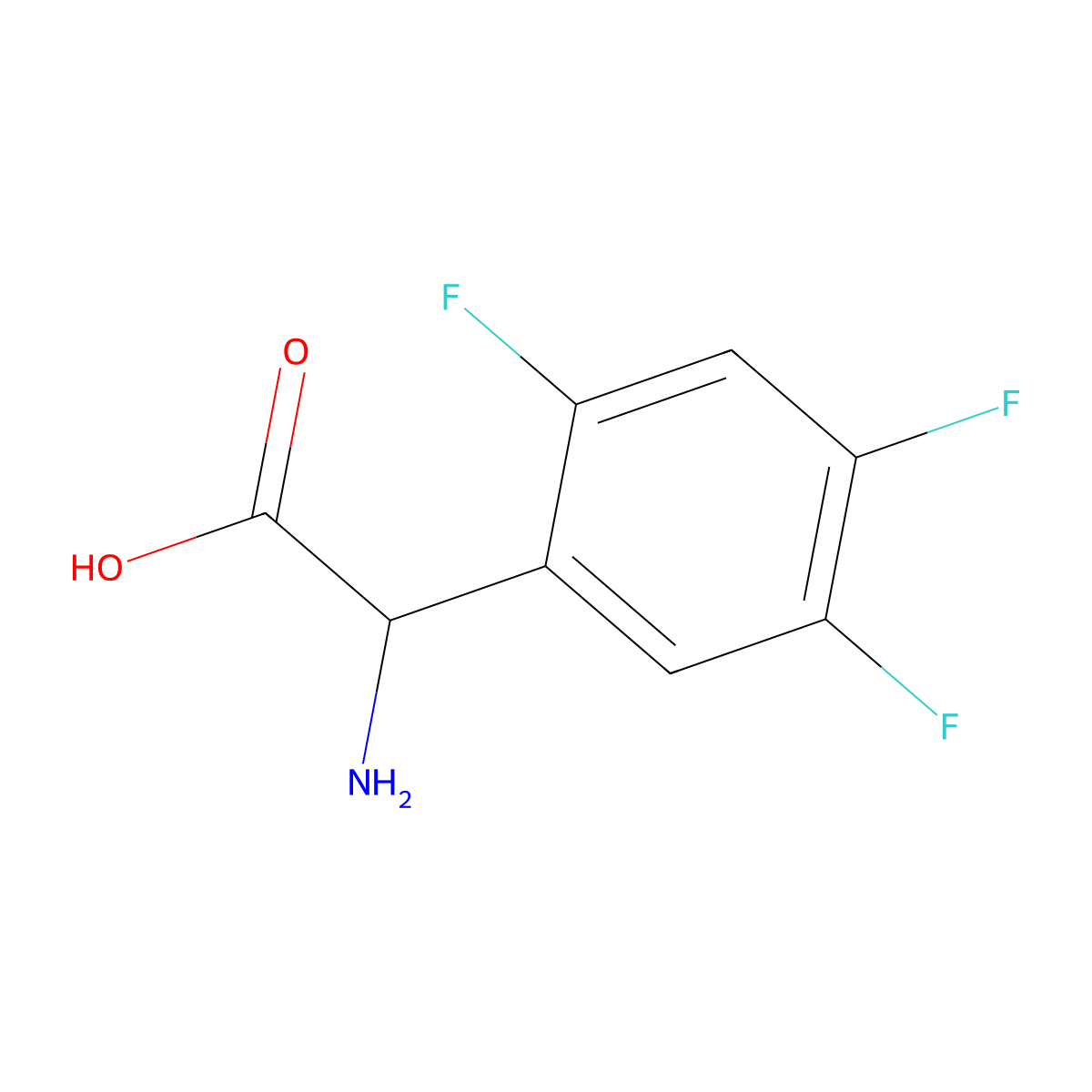 2-amino-2-(2,4,5-trifluorophenyl)acetic Acid molecular structure, CAS 1043500-64-6
