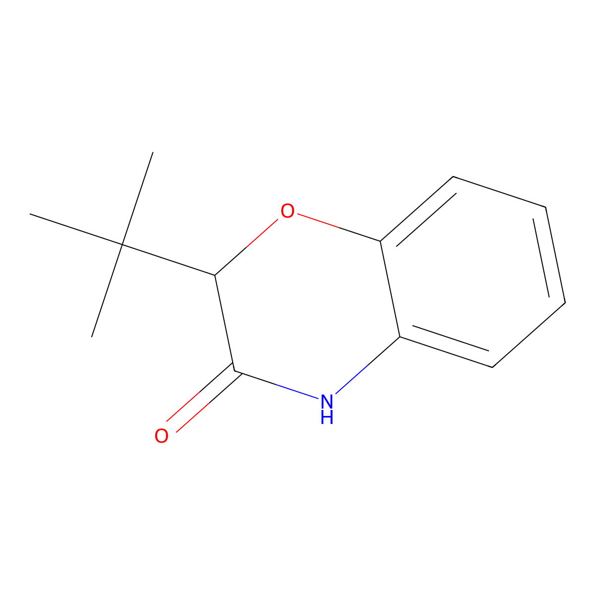 2-tert-butyl-3,4-dihydro-2H-1,4-benzoxazin-3-one molecular structure, CAS 104351-15-7