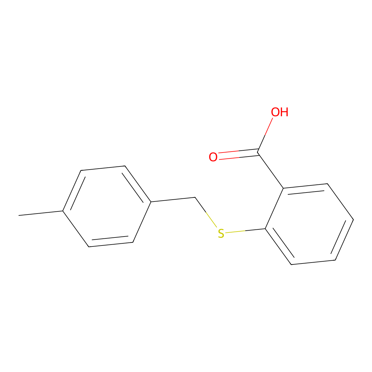 2-((4-Methylbenzyl)thio)benzoic acid molecular structure, CAS 104351-51-1