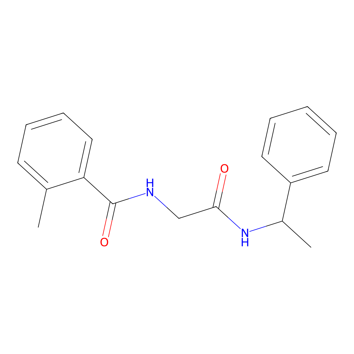 2-methyl-N-{2-oxo-2-[(1-phenylethyl)amino]ethyl}benzamide molecular structure, CAS 1043532-19-9