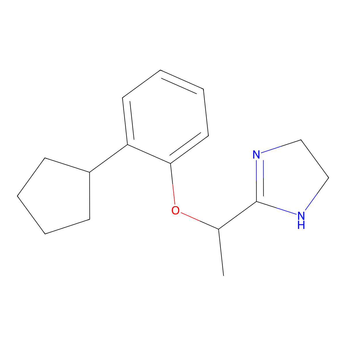 2-[1-(2-cyclopentylphenoxy)ethyl]-4,5-dihydro-1H-imidazole molecular structure, CAS 1043533-93-2