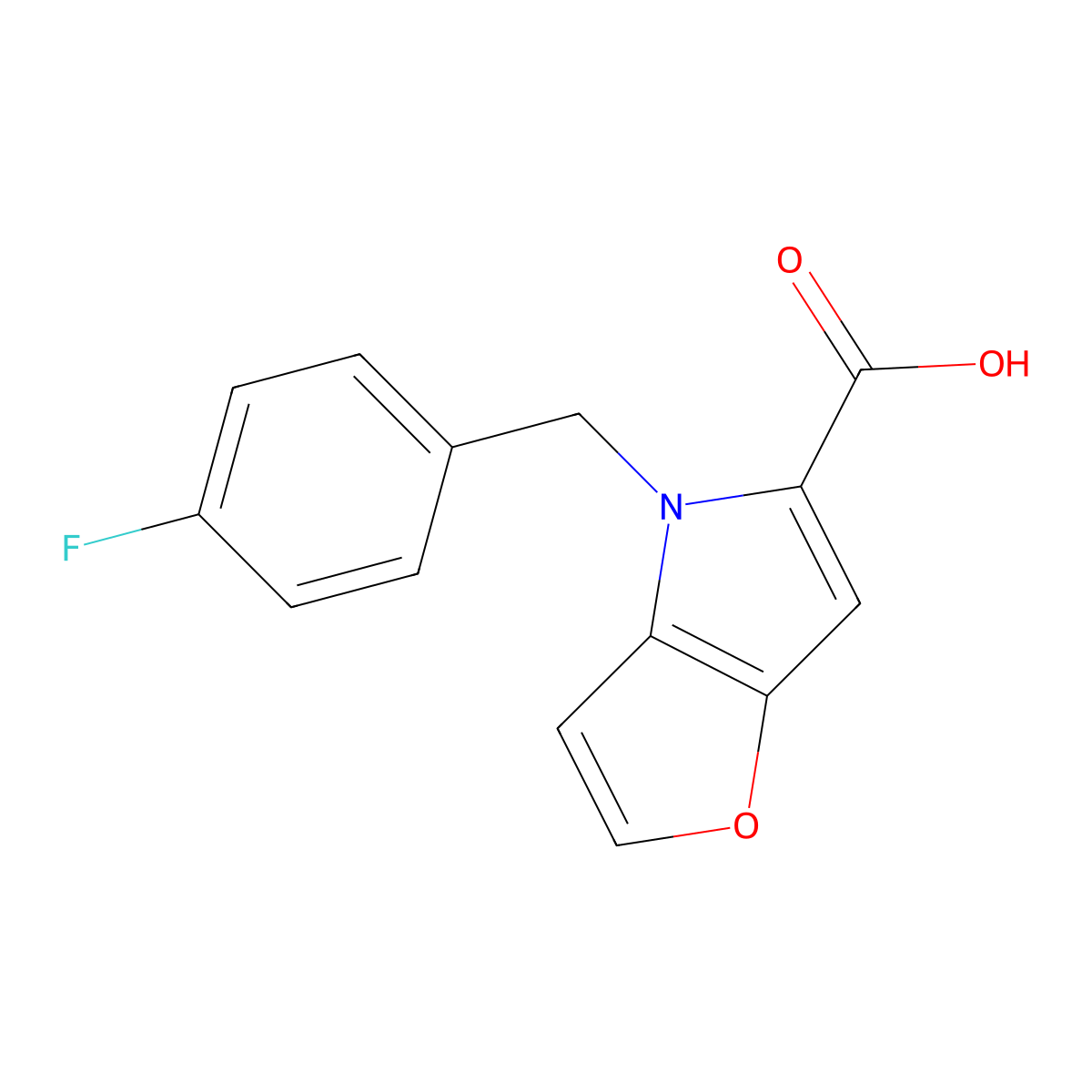 4-[(4-Fluorophenyl)methyl]furano[3,2-b]pyrrole-5-carboxylic acid molecular structure, CAS 1043535-98-3