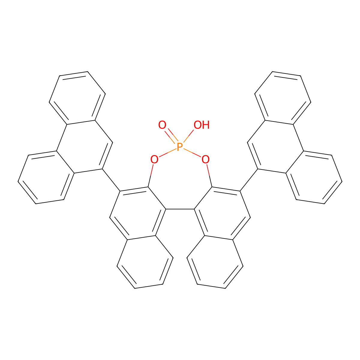 (11bS)-4-Hydroxy-2,6-di(phenanthren-9-yl)dinaphtho[2,1-d:1',2'-f][1,3,2]dioxaphosphepine 4-oxide molecular structure, CAS 1043567-32-3