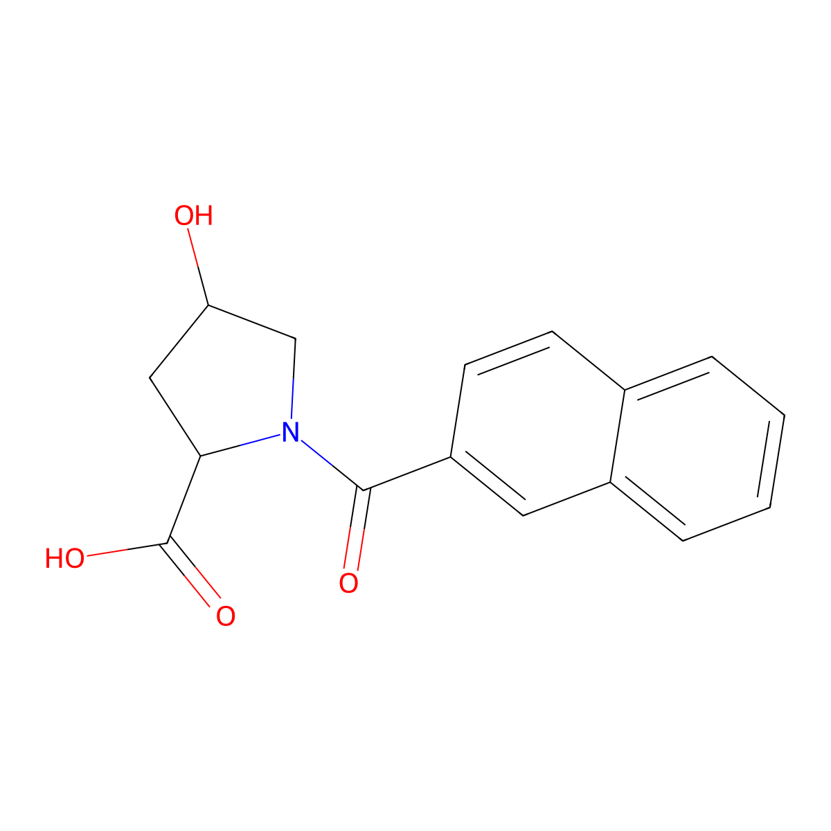 4-Hydroxy-1-(naphthalene-2-carbonyl)pyrrolidine-2-carboxylic acid molecular structure, CAS 1043576-28-8