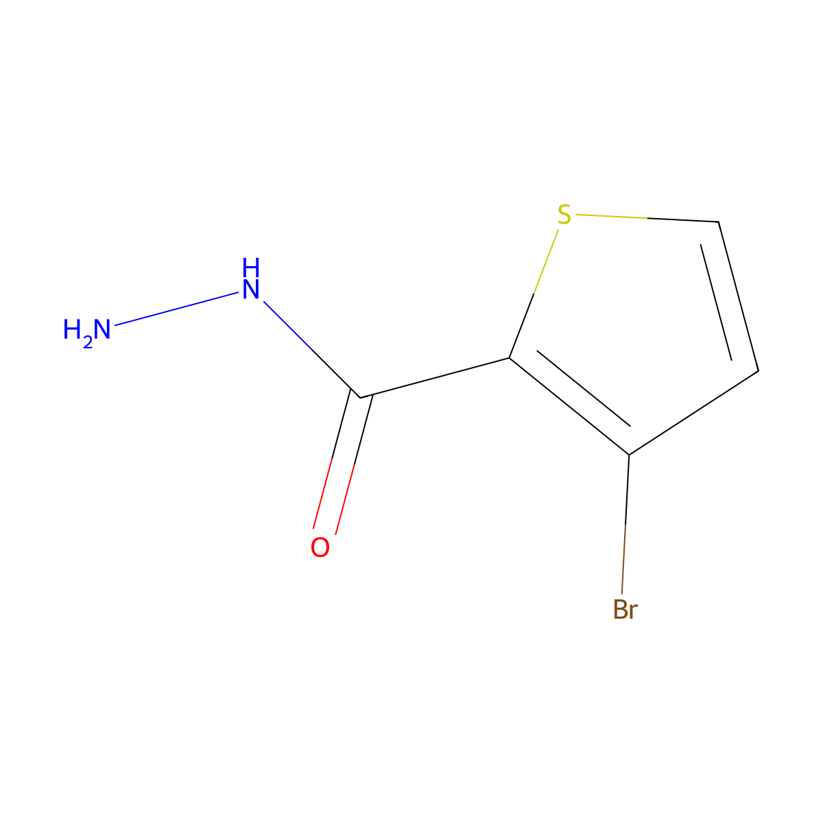 3-Bromothiophene-2-carbohydrazide molecular structure, CAS 1043593-57-2