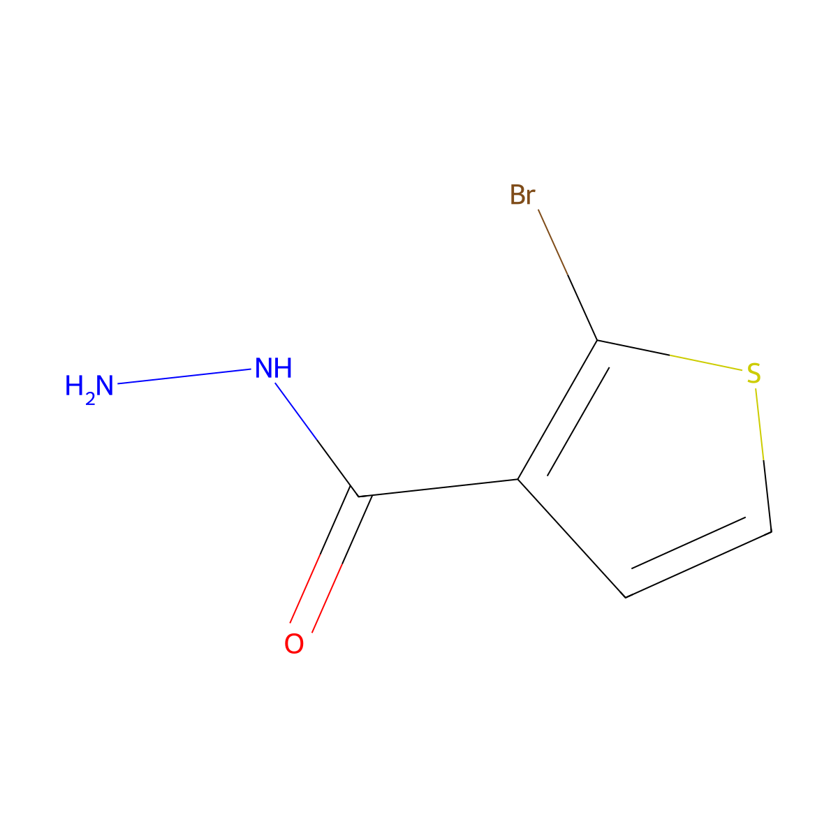 2-Bromothiophene-3-carbohydrazide molecular structure, CAS 1043593-59-4