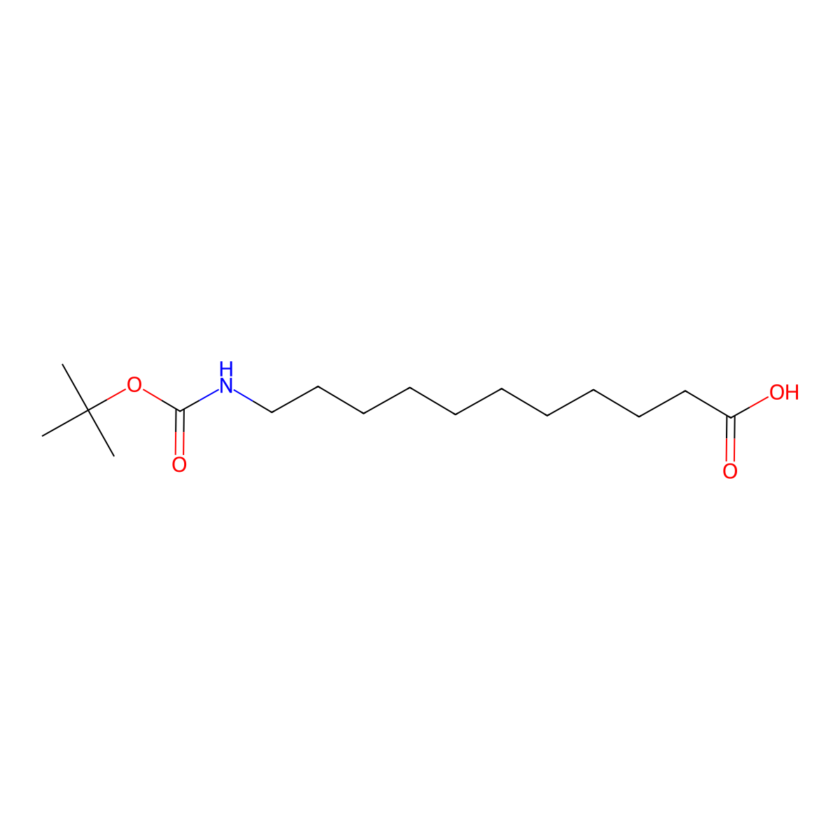 11-((tert-Butoxycarbonyl)amino)undecanoic acid molecular structure, CAS 10436-25-6