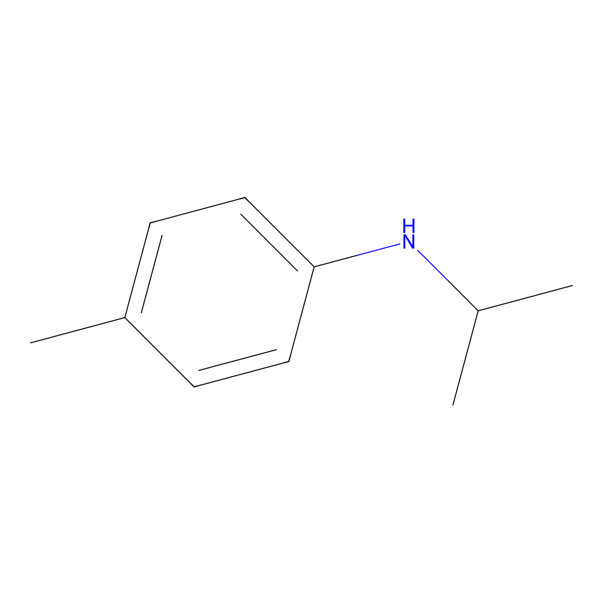 4-methyl-N-(propan-2-yl)aniline molecular structure, CAS 10436-75-6
