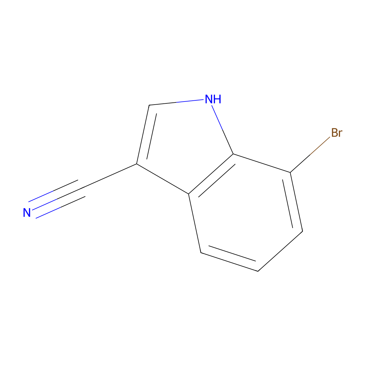 7-Bromo-1H-indole-3-carbonitrile molecular structure, CAS 1043601-50-8